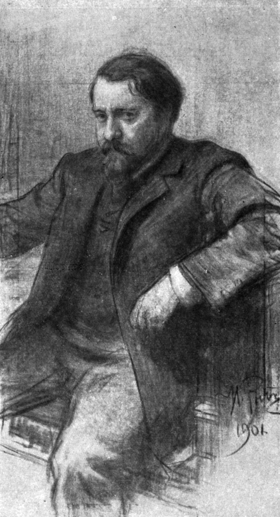 Портрет художника В. А. Серова. Уголь (1901)