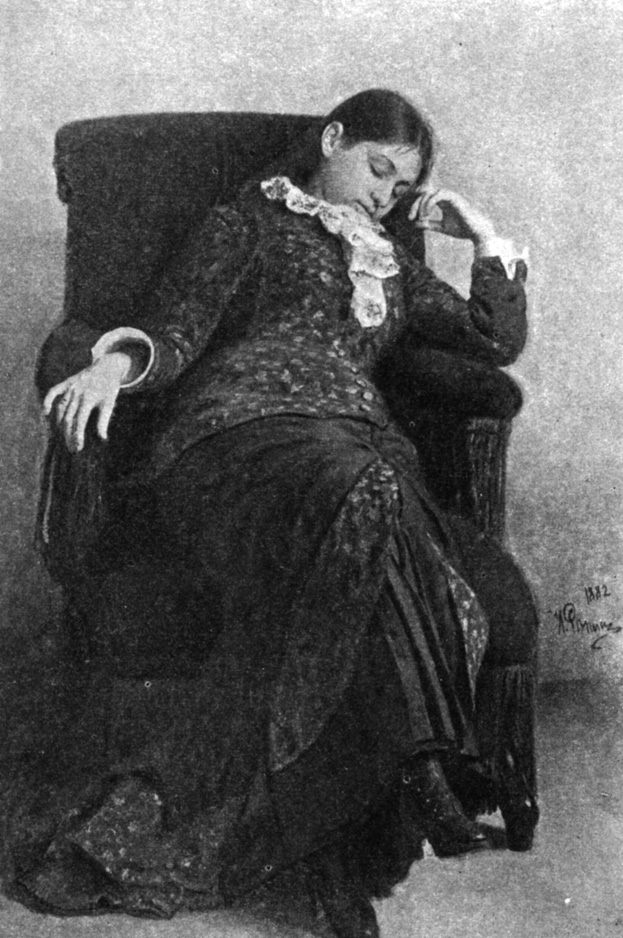 «Отдых». Портрет В. А. Репиной, жены художника. Масло (1882)