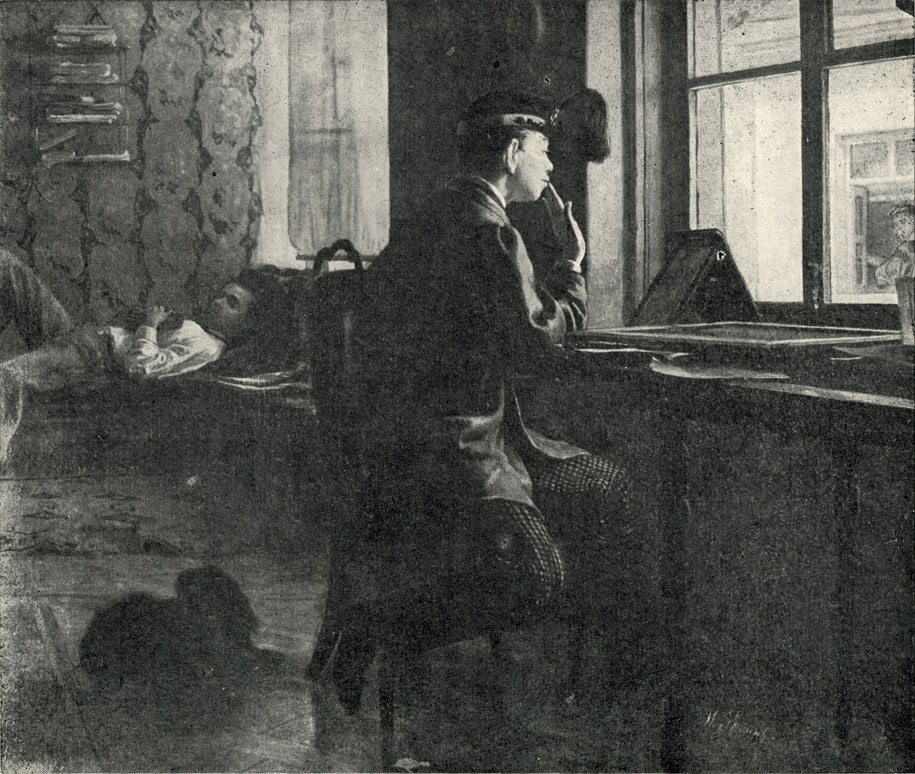 Приготовление к экзамену. 1864 г.