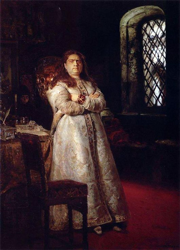 Царевна Софья Алексеевна через год после ее заключения в Новодевичьем монастыре, во время казни стрельцов и пытки всей ее прислуги в 1689 году